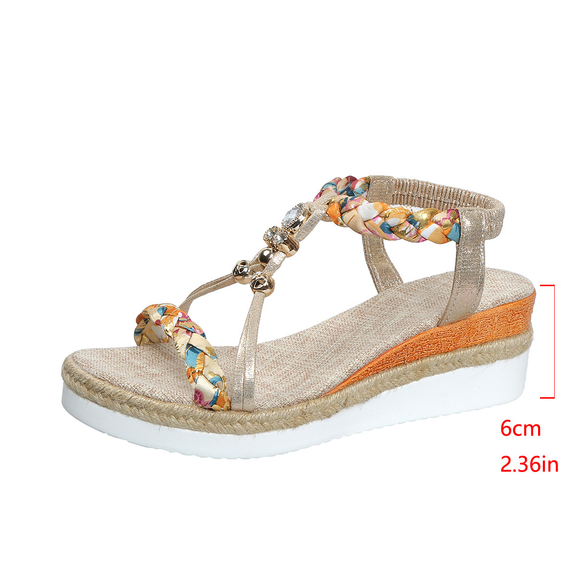 Sandales Bohème Compensées Femme – Élégance & Confort