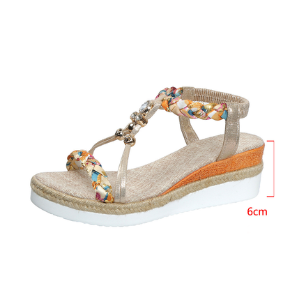 Sandales Bohème Compensées Femme